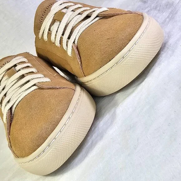 NEAR MINT! Soludos The Ibiza Classic Suede Sneaker 8.5 Camel Beige - Picture 4 of 11